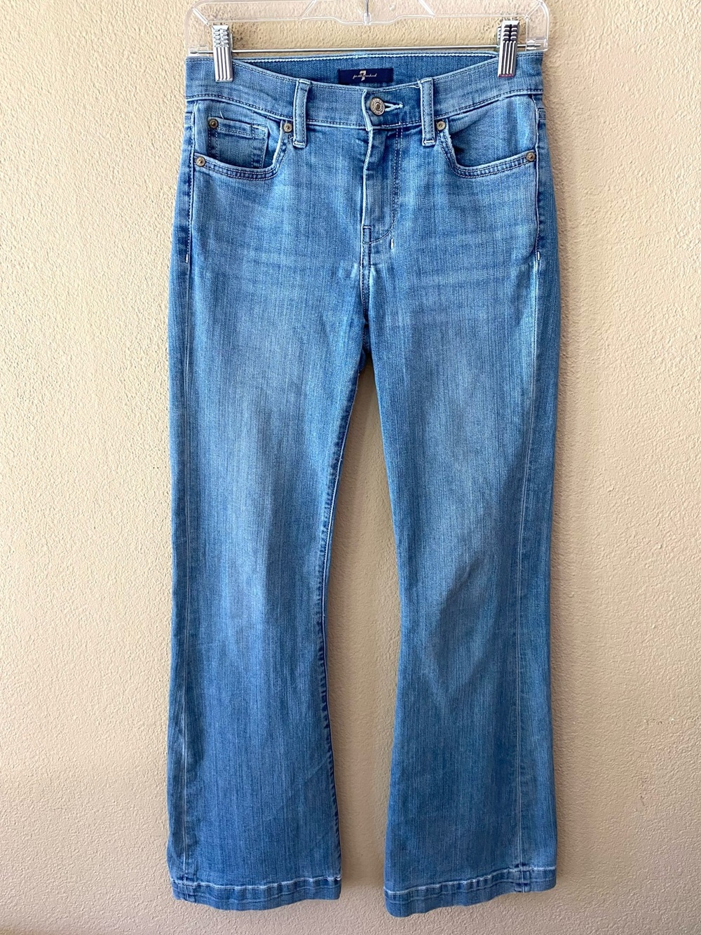 7 For All Mankind Dojo Tailorless Bootcut Flare Jeans 26 - Picture 2 of 12